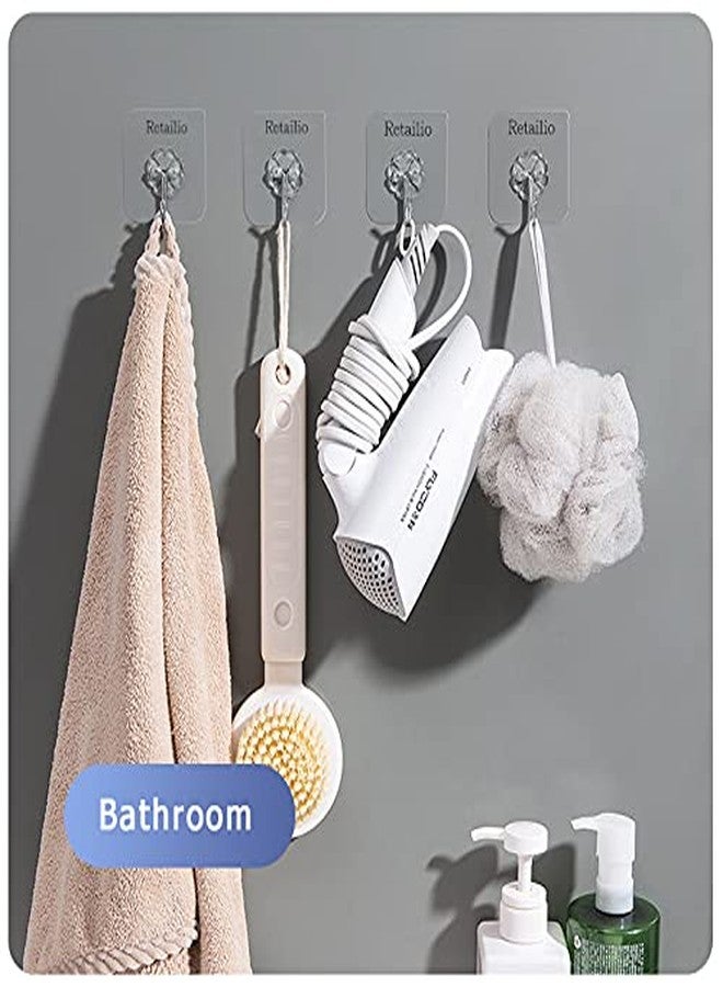 Retailio مجموعة ريتيليو من 6 خطافات جدارية ذاتية اللصق، خطافات لاصقة شديدة التحمل لتعليق أوزان تصل إلى 10 كجم (كحد أقصى)، علاقات جدارية لتعليق مستلزمات المطبخ والحمام وغرفة النوم (6 قطع)، بلاستيك، متعدد الألوان - Image 3